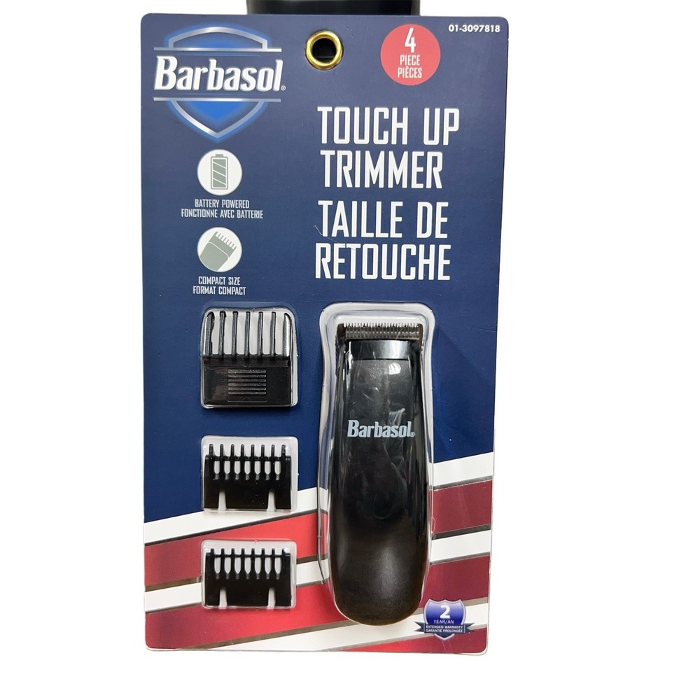 Barbasol Touch Up Trimmer 4-Piece Set Compact Battery Powered Grooming Kit New‎